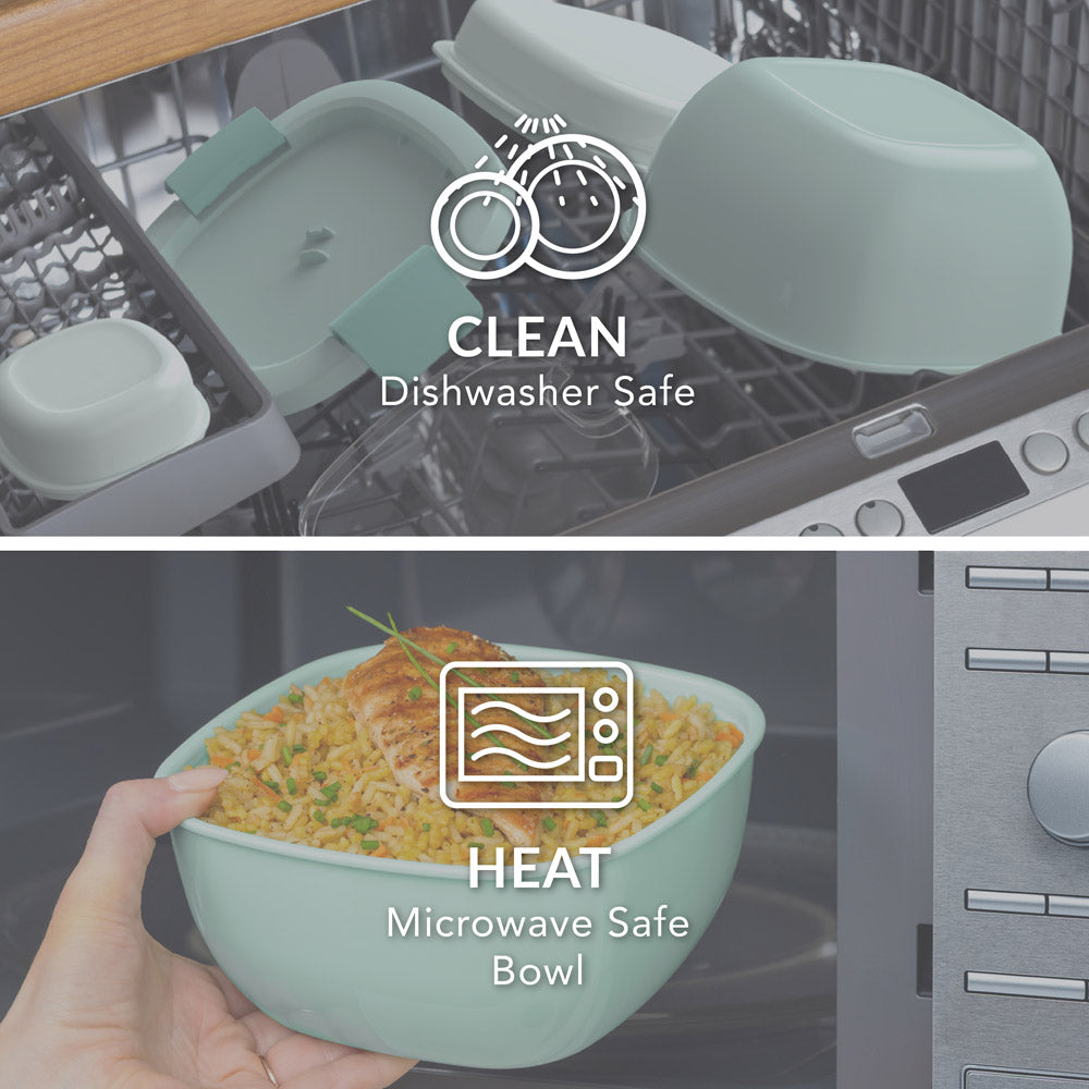 Bentgo® All-in-One Salad Container  - Coastal Aqua | Dishwasher Safe and Microwave Safe