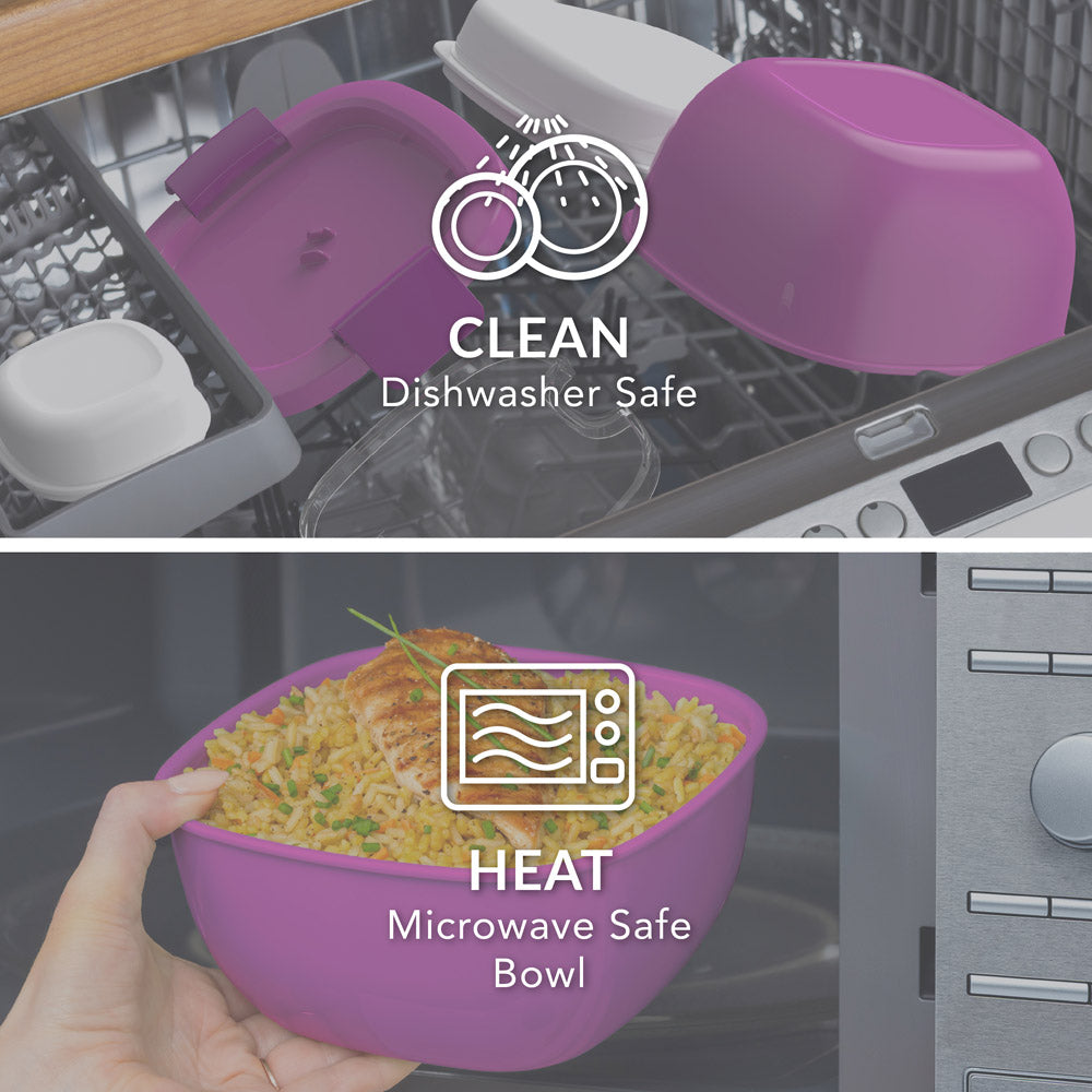 Bentgo® All-in-One Salad Container  - Purple | Dishwasher Safe and Microwave Safe