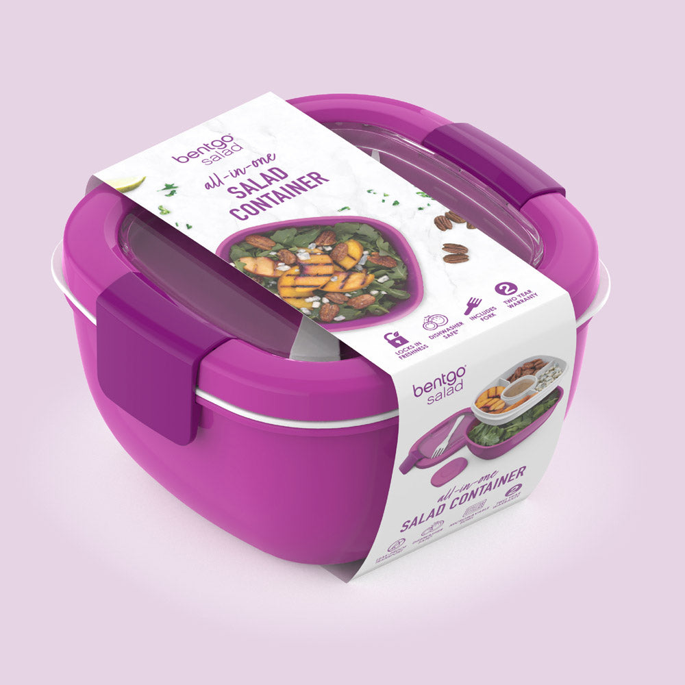 Bentgo® All-in-One Salad Container  - Purple | Packaging
