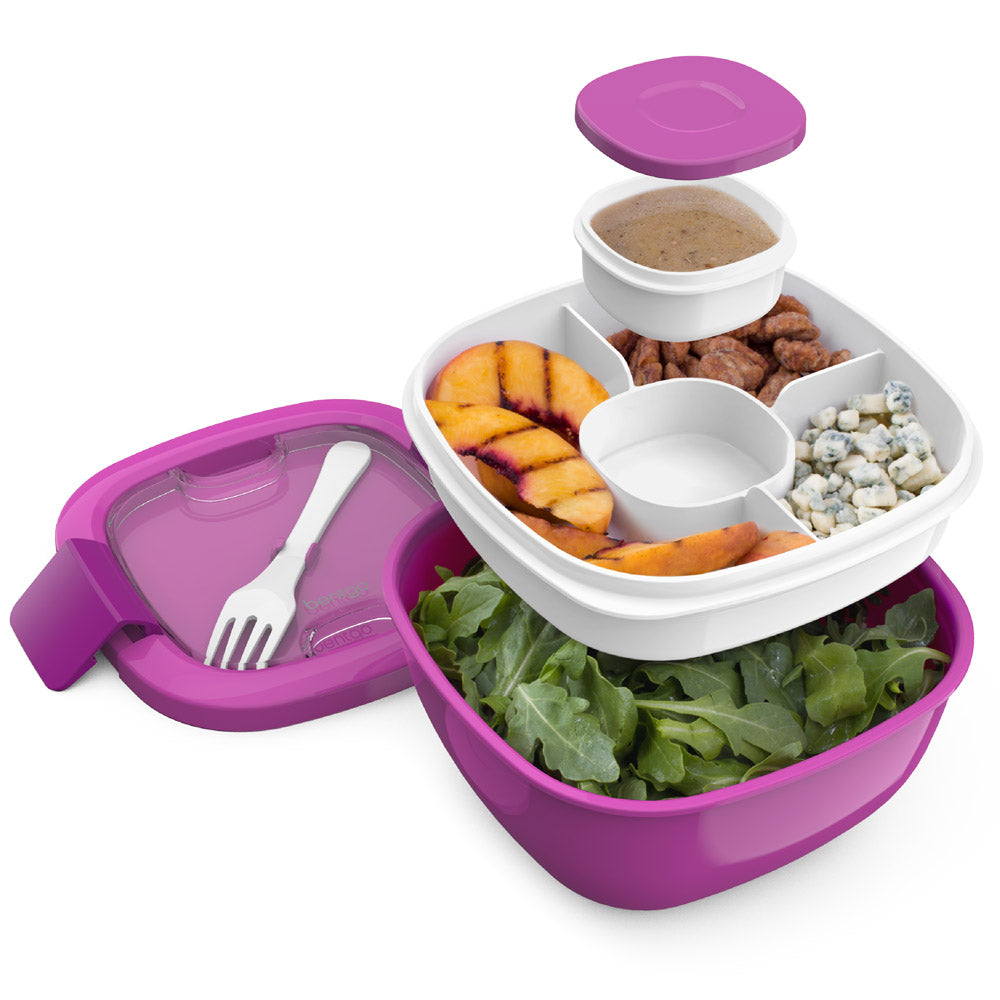 Bentgo Salad Lunch Container 4 x 7 14 Purple - Office Depot