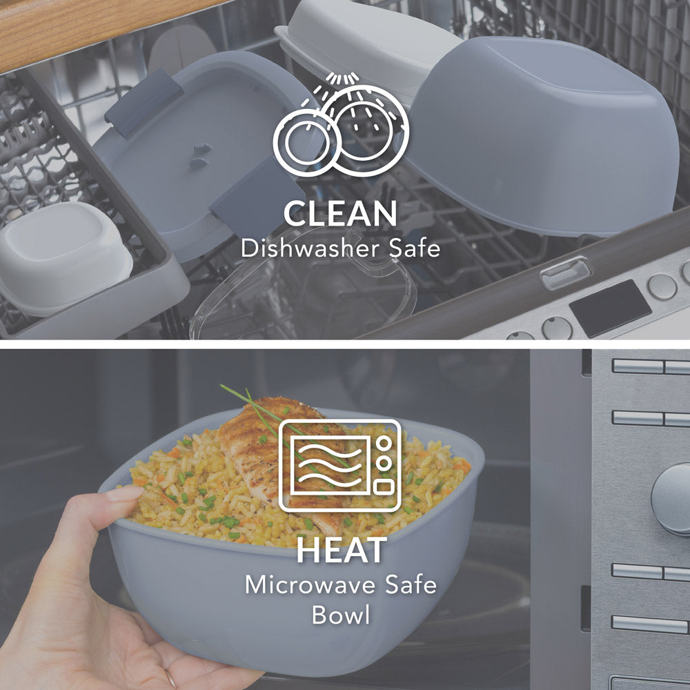 Bentgo® All-in-One Salad Container  - Slate | Dishwasher Safe and Microwave Safe