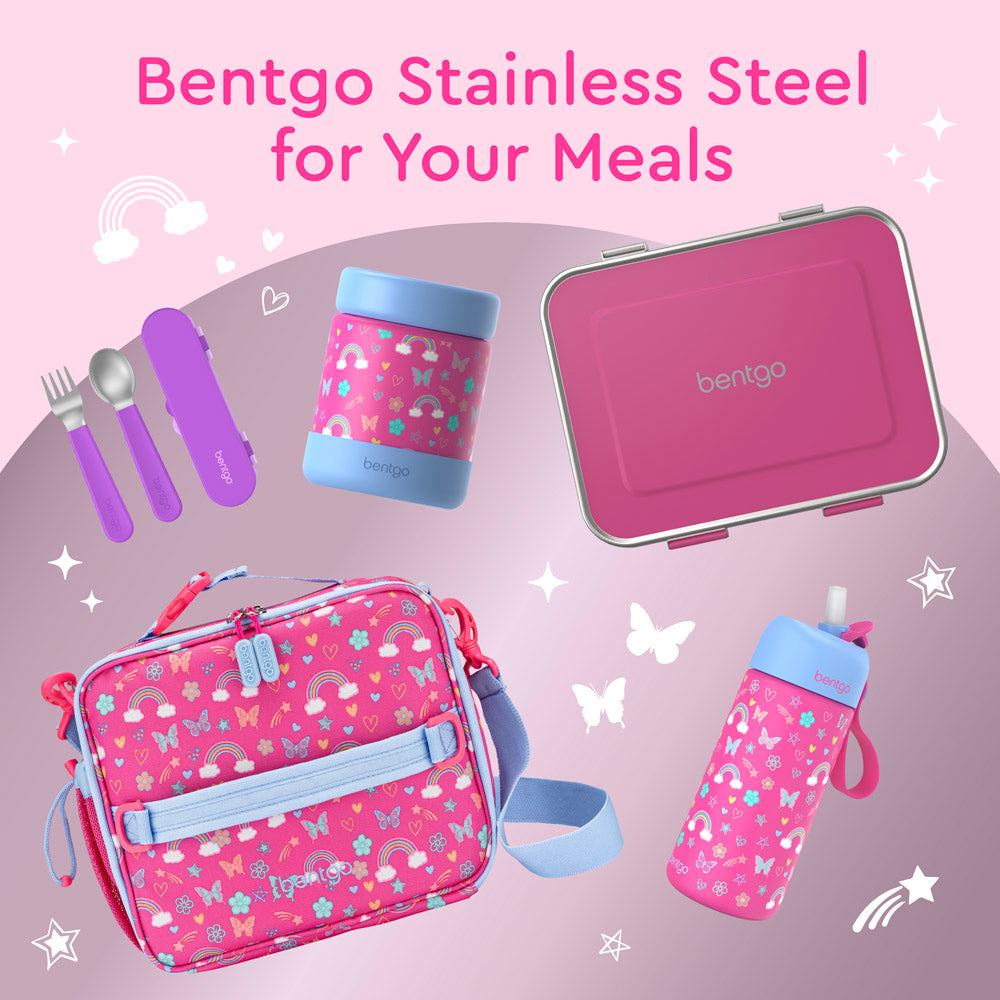 Bentgo® Kids Stainless Steel Lunch Box  - Fuchsia | Bentgo Stainless Steel For Your Meals