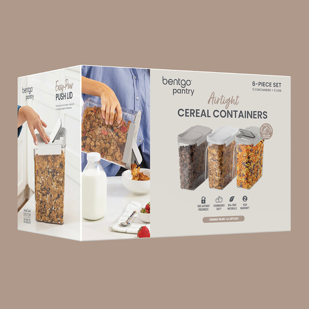 Bentgo® Pantry Airtight Cereal Containers (6-pcs)  - White Stone | Packaging