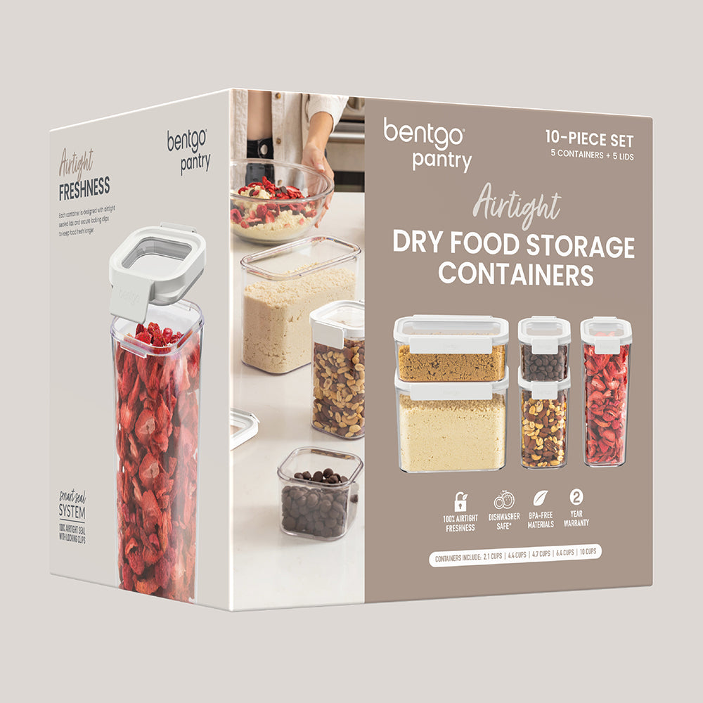 Bentgo® Pantry Airtight Dry Food Storage Containers (10-pcs)  - Snow | Packaging