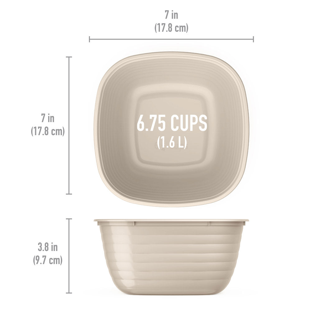 Bentgo® Prep 1-Compartment Bowls - Tan Stone | Container Dimensions