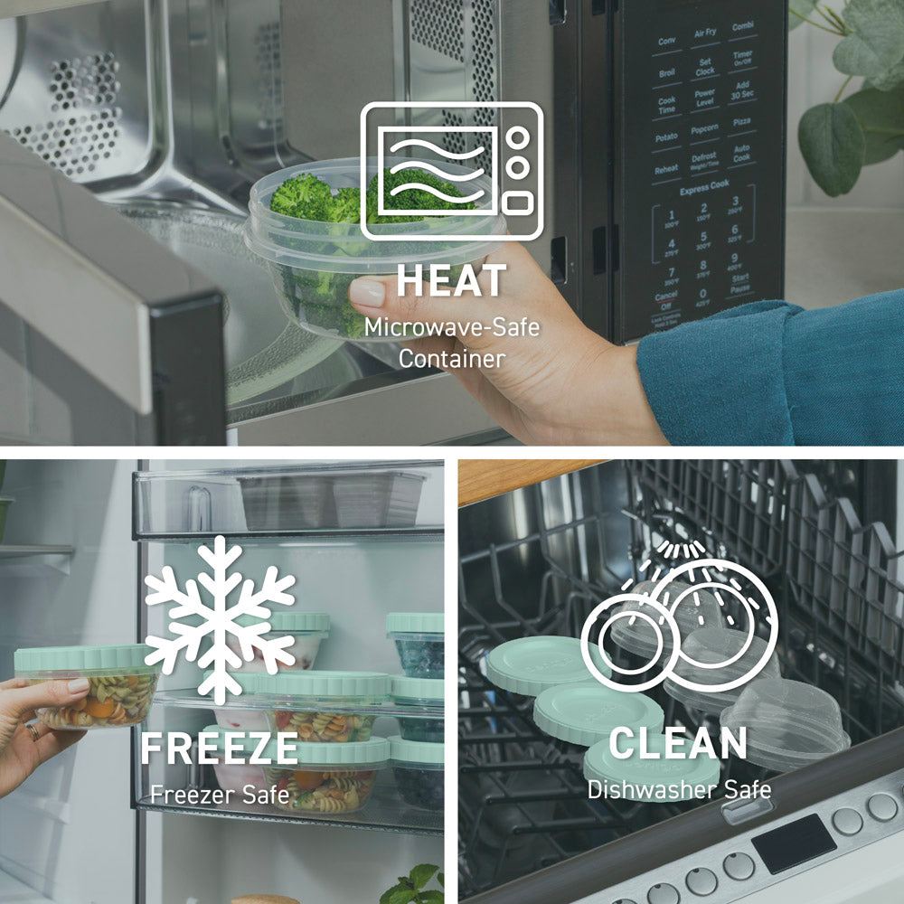 Bentgo® Prep Twist-Top Fluid Ounce Containers (20-Piece) - 8-Fluid Ounce - Honeydew | Microwave-Safe, Freezer Safe And Dishwasher Safe Container