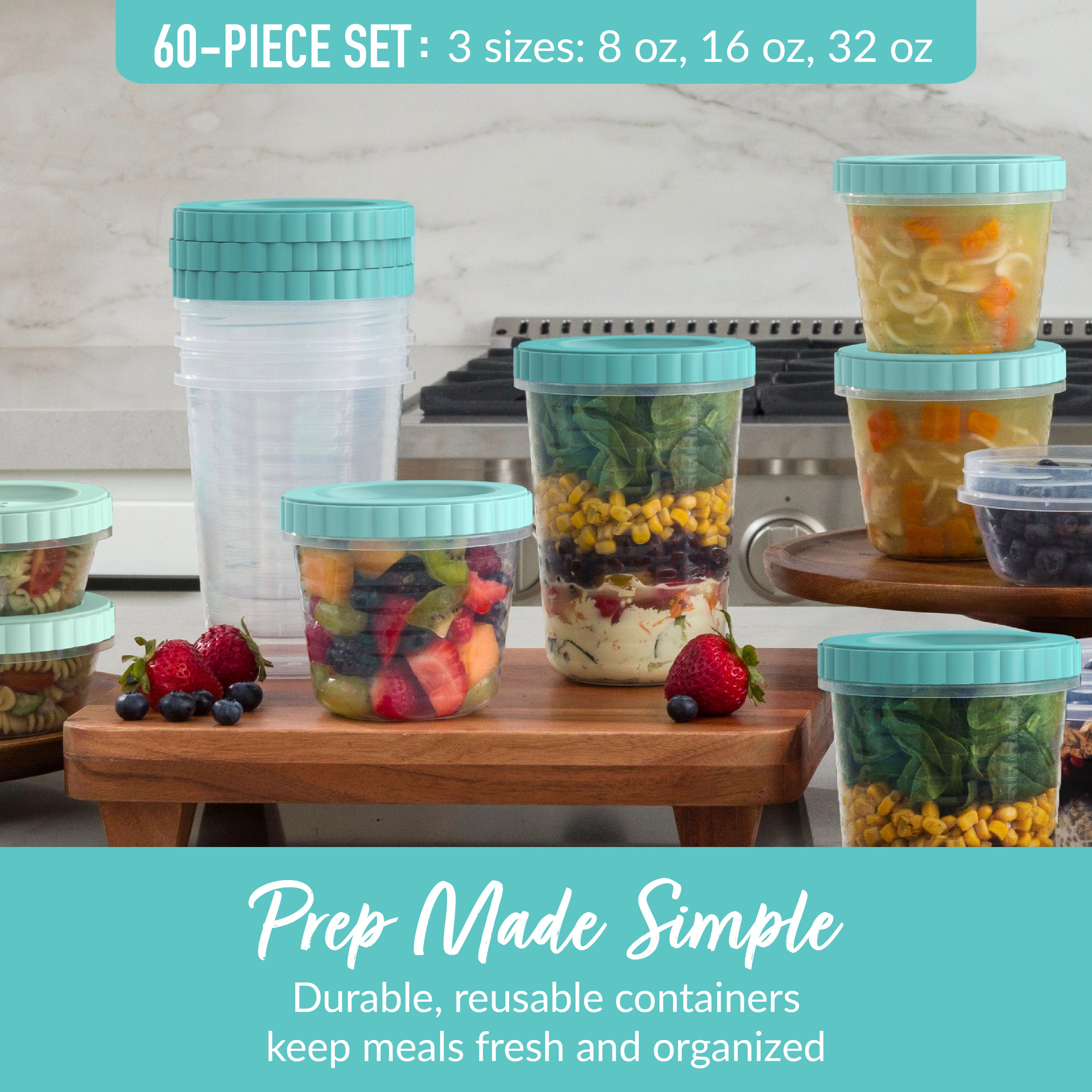 Bentgo Prep Twist-Top Containers (60-Piece)