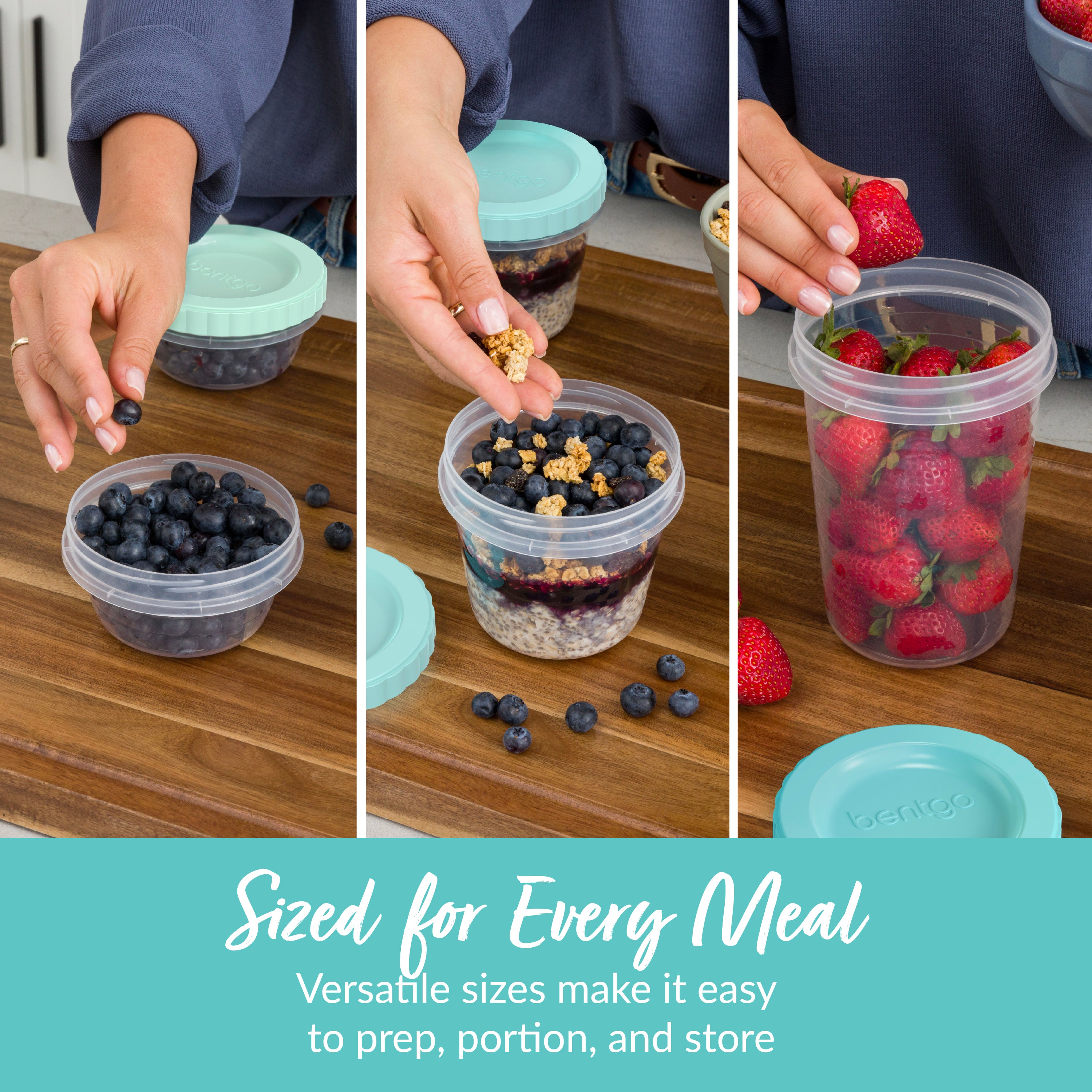 Bentgo® Prep Twist-Top Containers (60-Piece) - Sized For Every Meal - Versatile Sizes Make It Easy To Prep, Portion, And Store