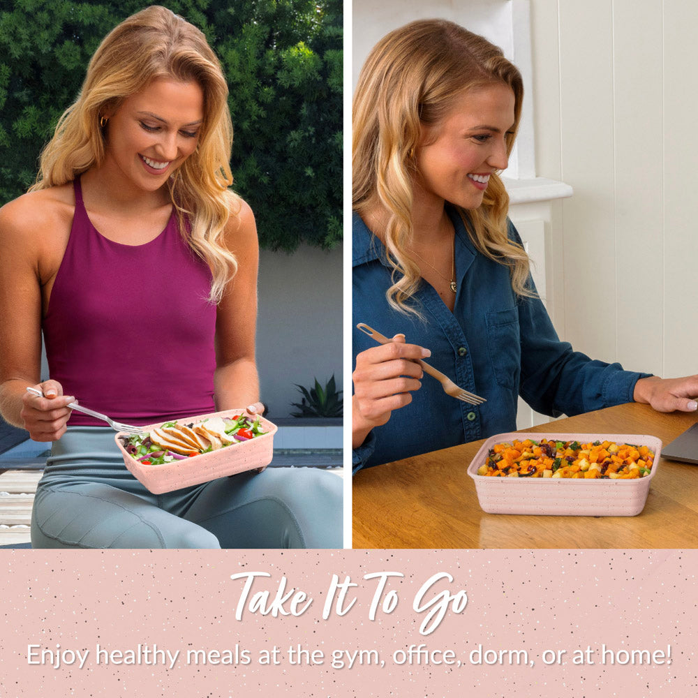 Bentgo® Prep 1-Compartment Meal Prep Containers - Peony Glitter | Take It To Go - Enjoy Healthy Meals At The Gym, Office, Dorm, Or At Home!