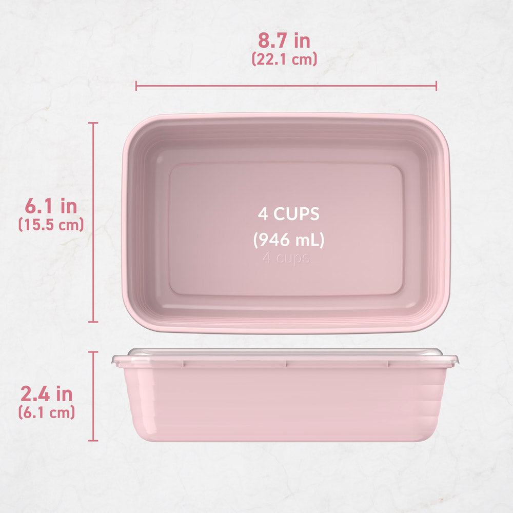 Glotoch Pink Meal /Food Prep Containers Reusable,38OZ 1or2 Compartment To  Go Containers, Double Use as Divided Plastic with Lids for Lunch