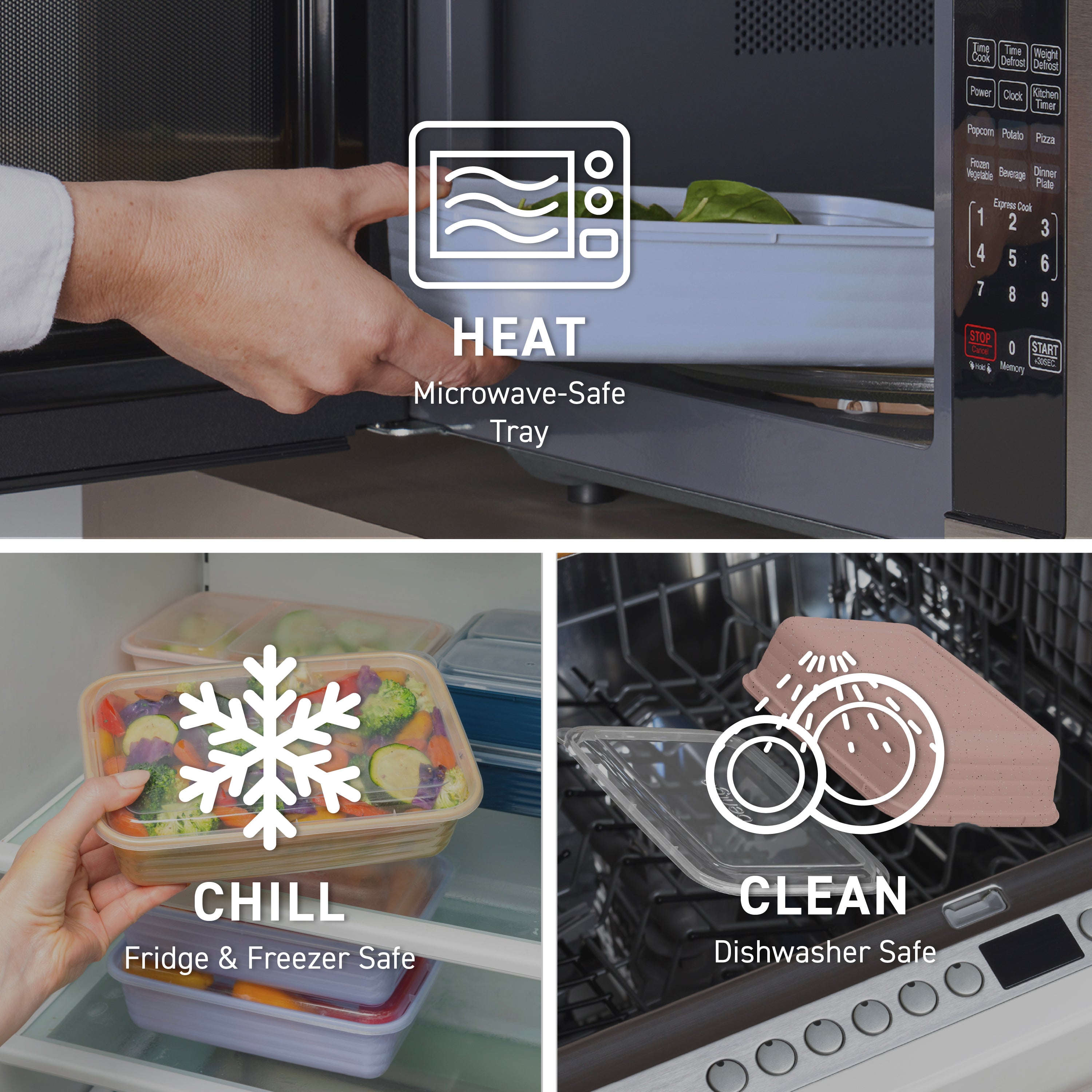 Bentgo® Prep 1-Compartment Meal Prep Containers (20-Piece)  - Periwinkle | Microwave-Safe Tray, Fridge & Freezer Safe, And Dishwasher Safe