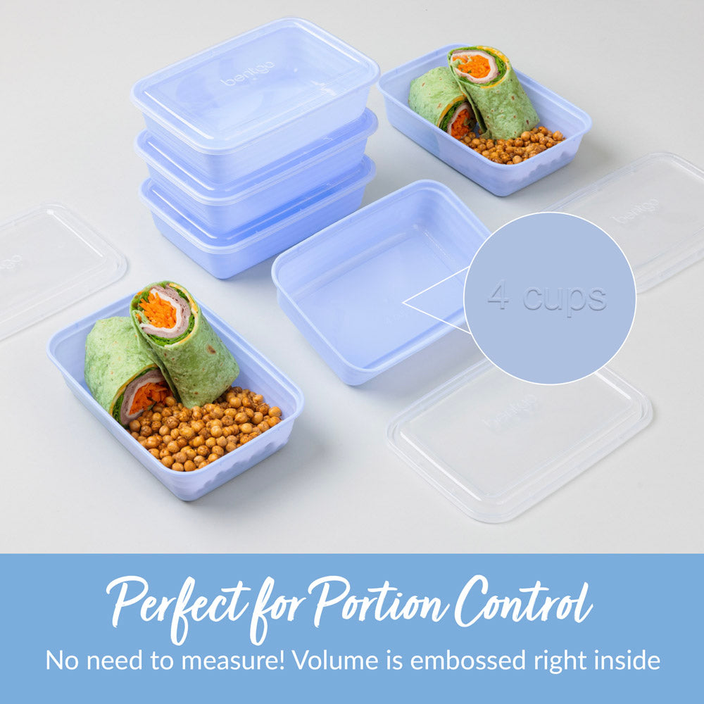 Glass Food Storage Containers-4 Three Compartment Portion Control