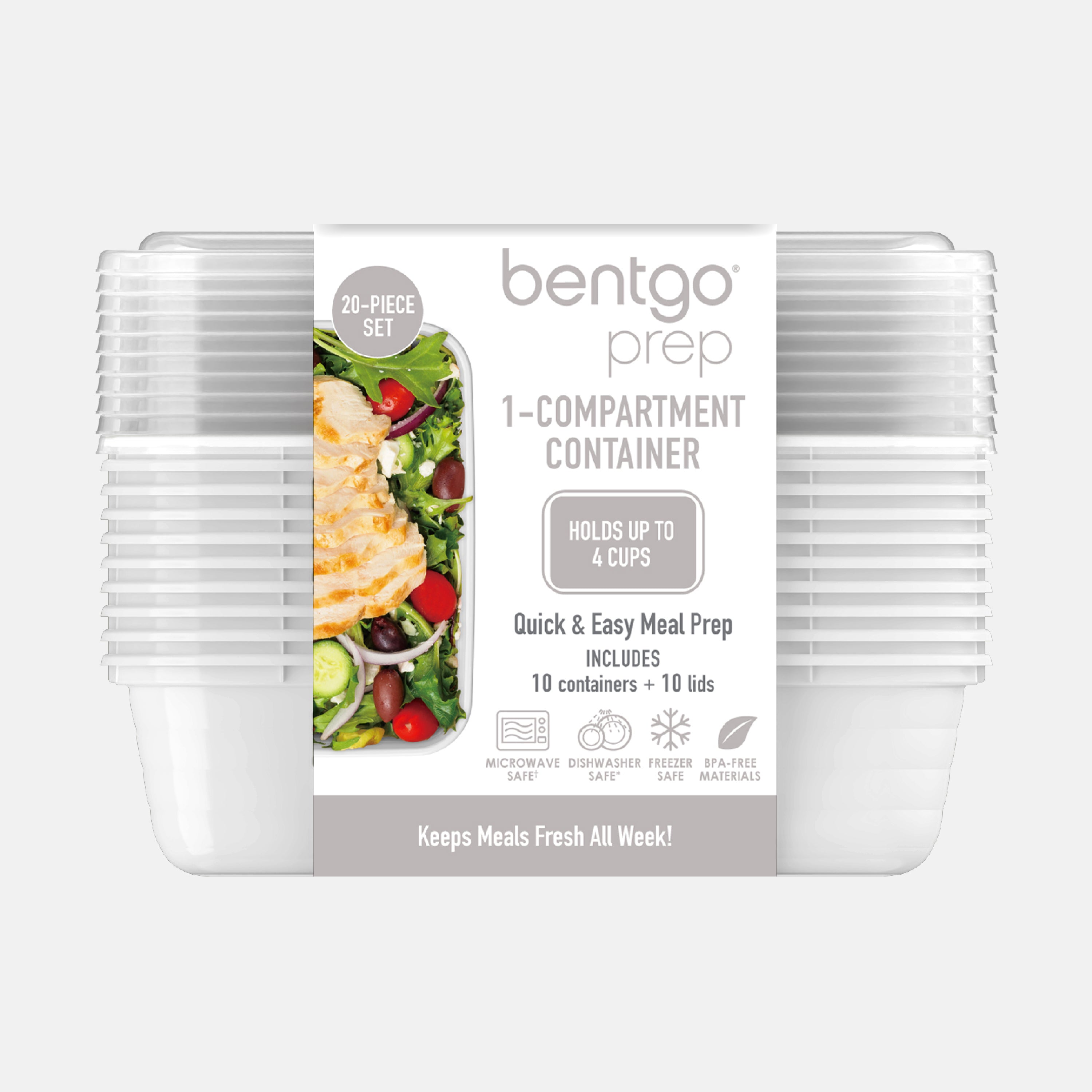 Bentgo® Prep 1-Compartment Meal Prep Containers (20-Piece)  - White | Packaging