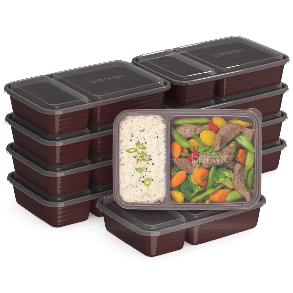 Meal Prep Containers, 2 Compartments Plastic Food Storage