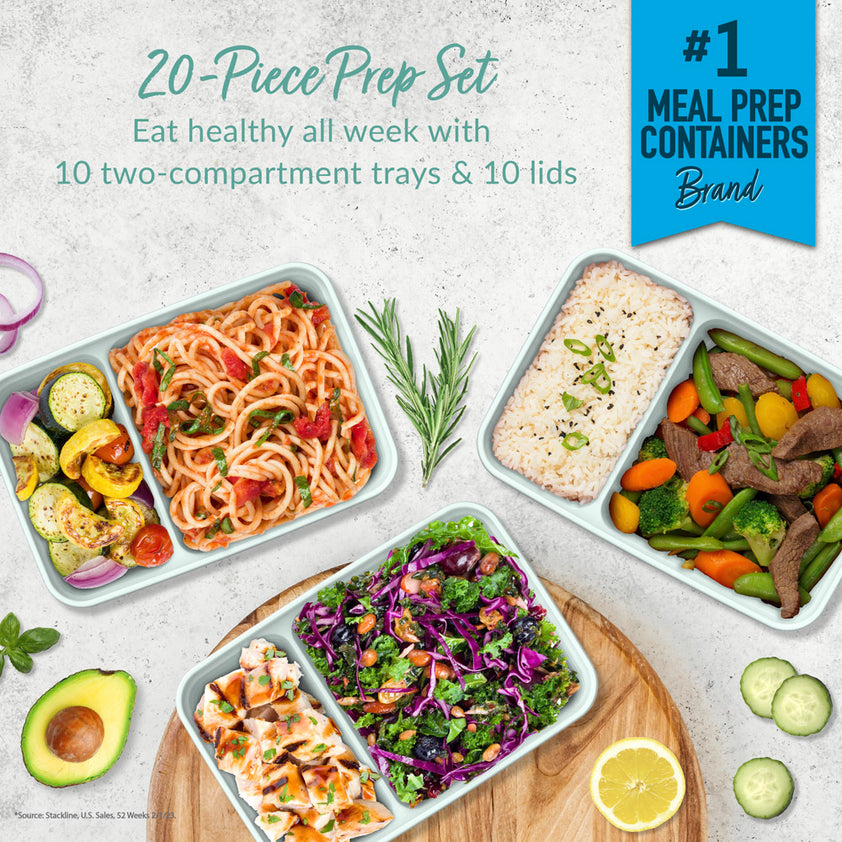 Bentgo® 2-Compartment Containers | Reusable Food Prep Containers