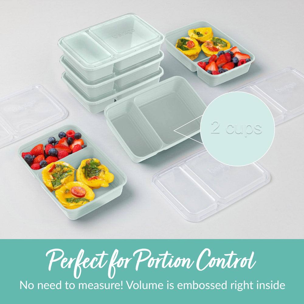 Bentgo 20pc Prep 2 Compartment Snack Container Set ,Deep Teal