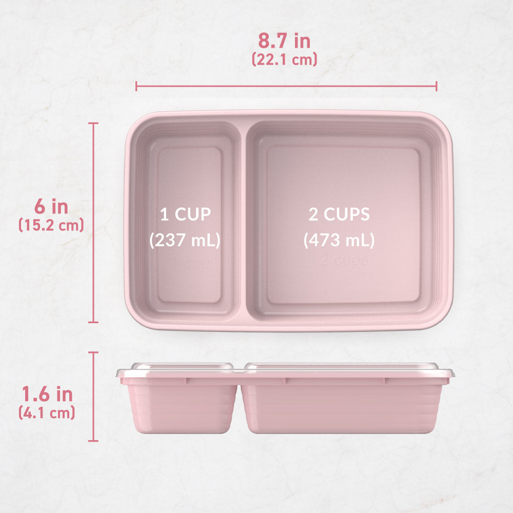 Bentgo® 2-Compartment Containers | Reusable Food Prep Containers