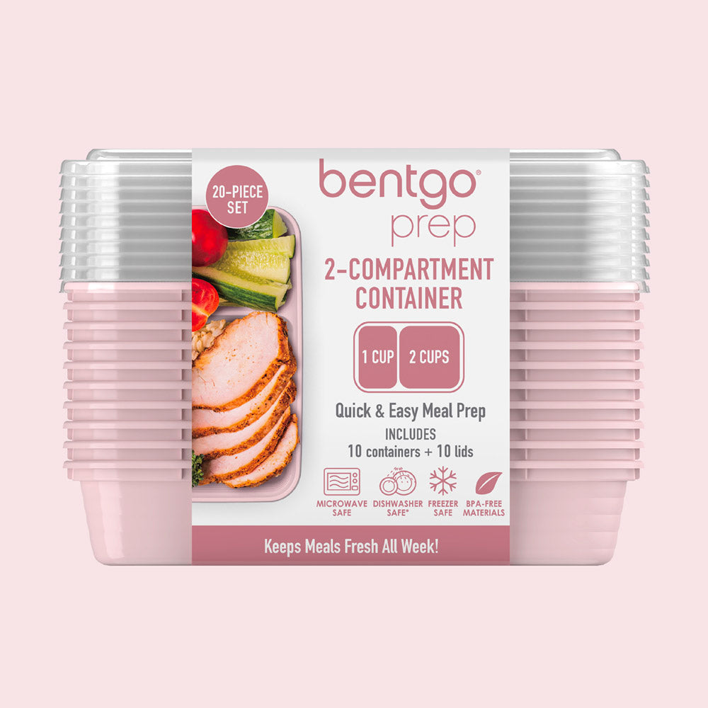 Bentgo Prep 2-Compartment Snack Container, 20 Pc. Set, Sky