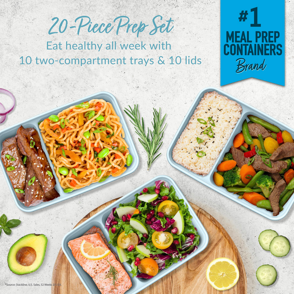 Good Cook Meal Prep 10 Containers And Lids 3 Compartments