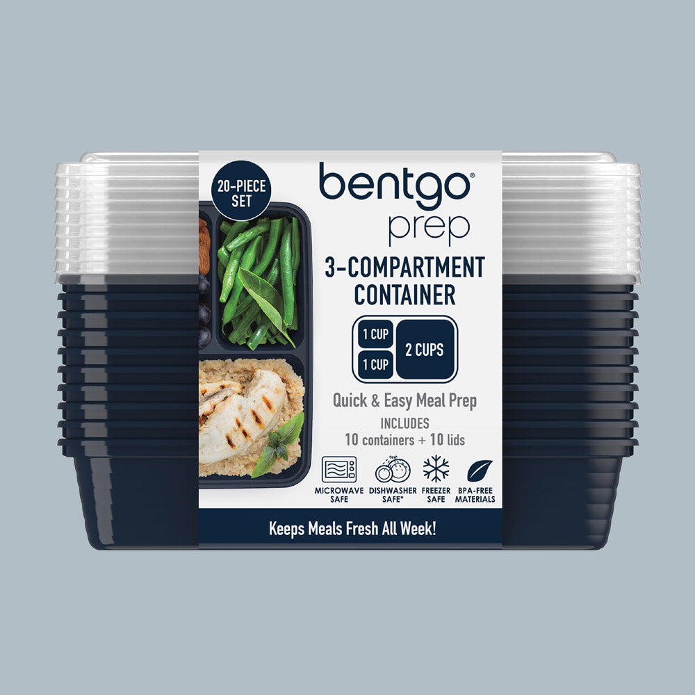Bentgo Meal Prep Kit, 1, 2, & 3-Compartment Containers, Microwavable - Rich  Shades - 60pc