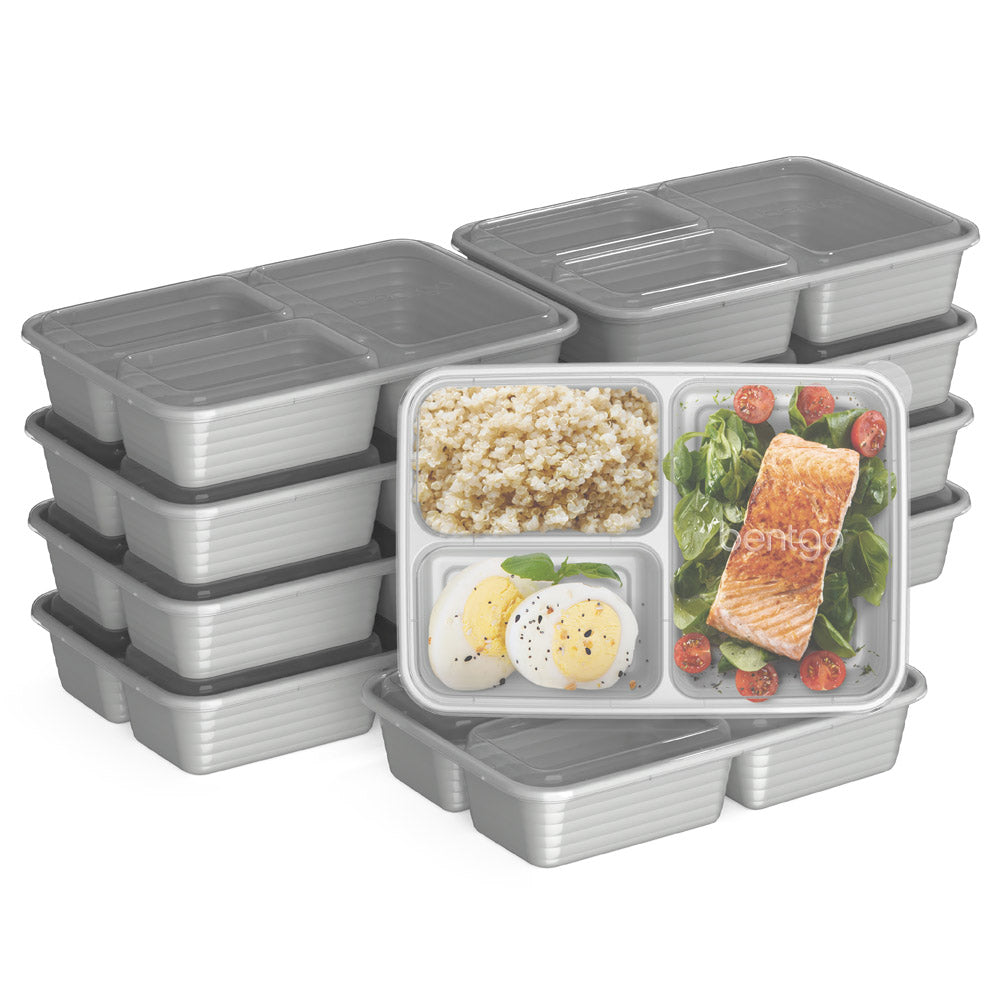 34oz 3 Compartment Meal Prep Container w/ Lids Food Storage Containers Bento  Box