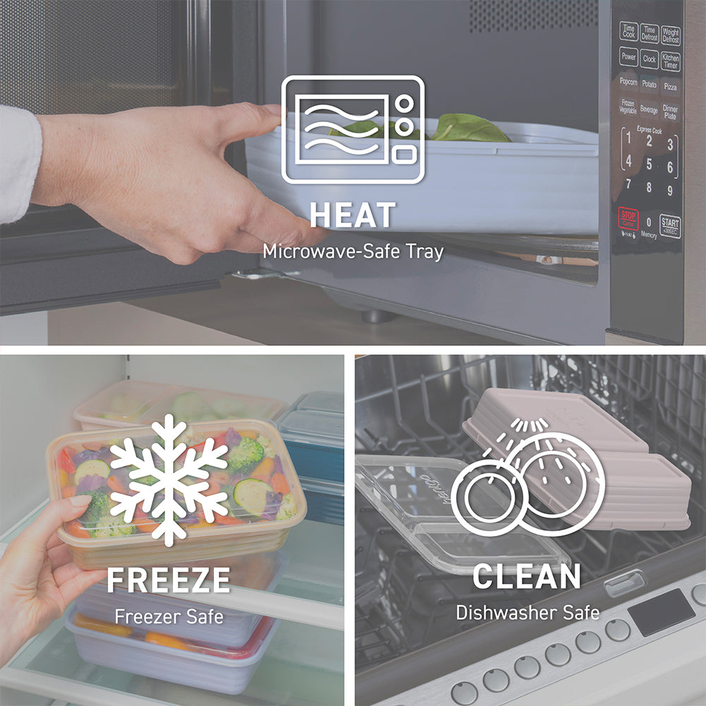 Bentgo® Prep 60-Piece Meal Prep Kit  - Gleam Metallics | Microwave-Safe Tray, Freezer Safe, And Dishwasher Safe