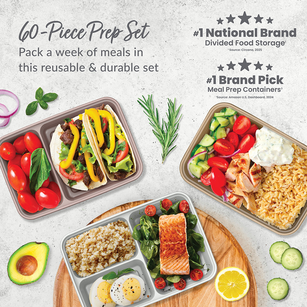Bentgo Prep 60-Piece Meal Prep Kit Gleam Metallics Collection