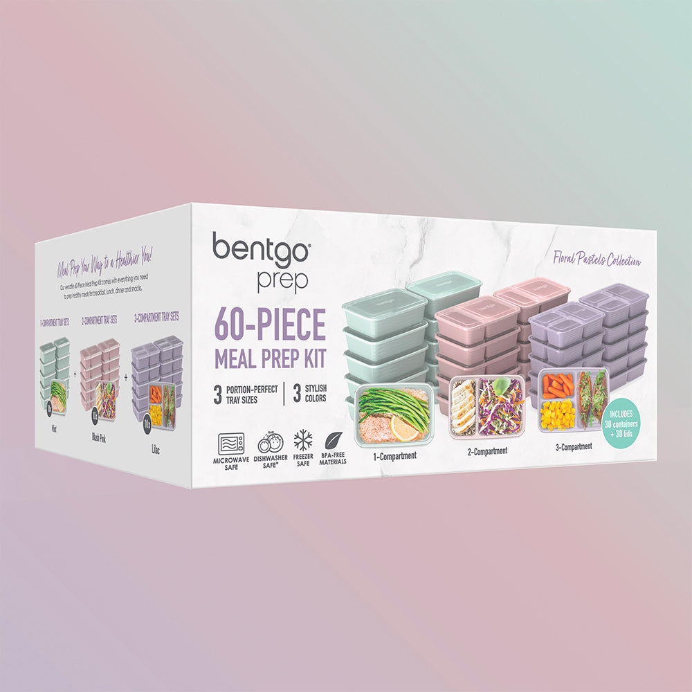 Bentgo Prep Deluxe Bag and Bentgo 60-Piece Meal Prep Container Set - Blush