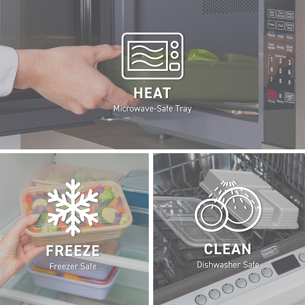 Bentgo® Prep 60-Piece Meal Prep Kit  - Rich Shades | Microwave-Safe Tray, Freezer Safe, And Dishwasher Safe