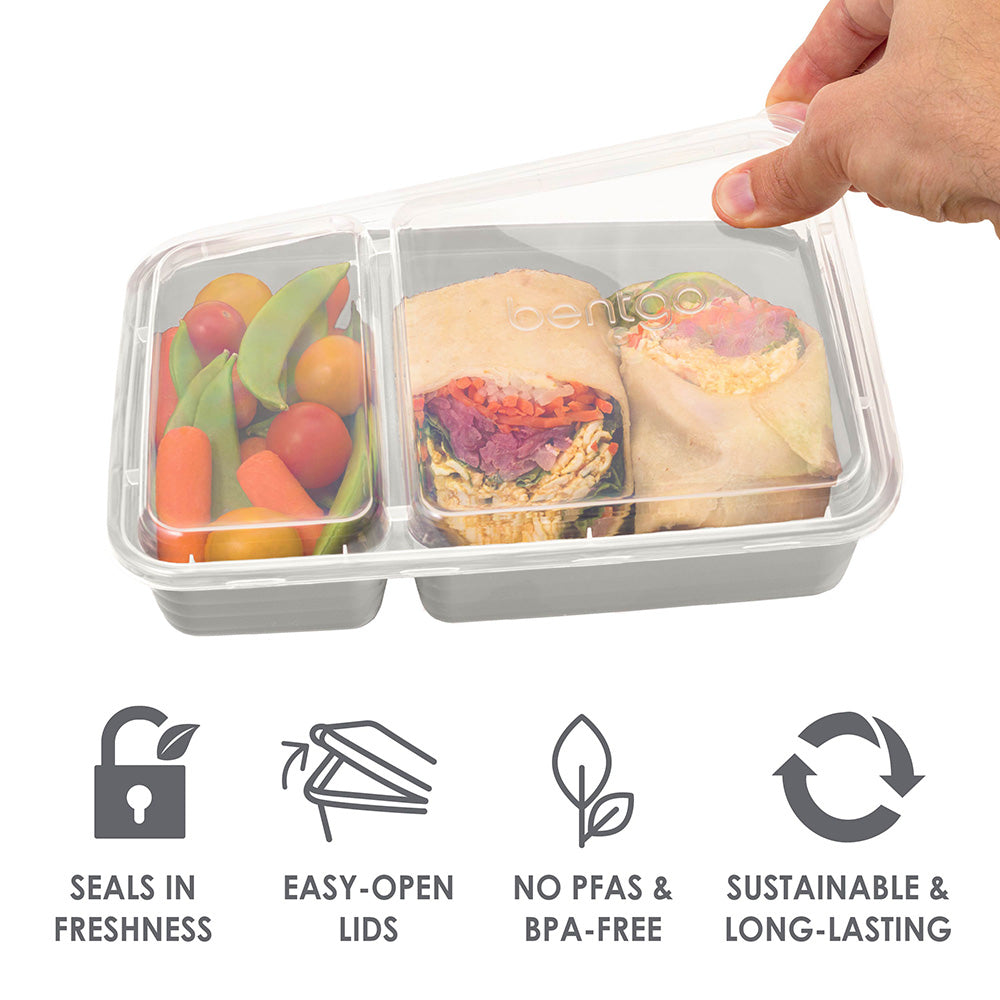 Bentgo® Prep 60-Piece Meal Prep Kit  - White Stone | Seals In Freshness, Easy-Open Lids, No PFAs & BPA-Free, Sustainable & Long-Lasting
