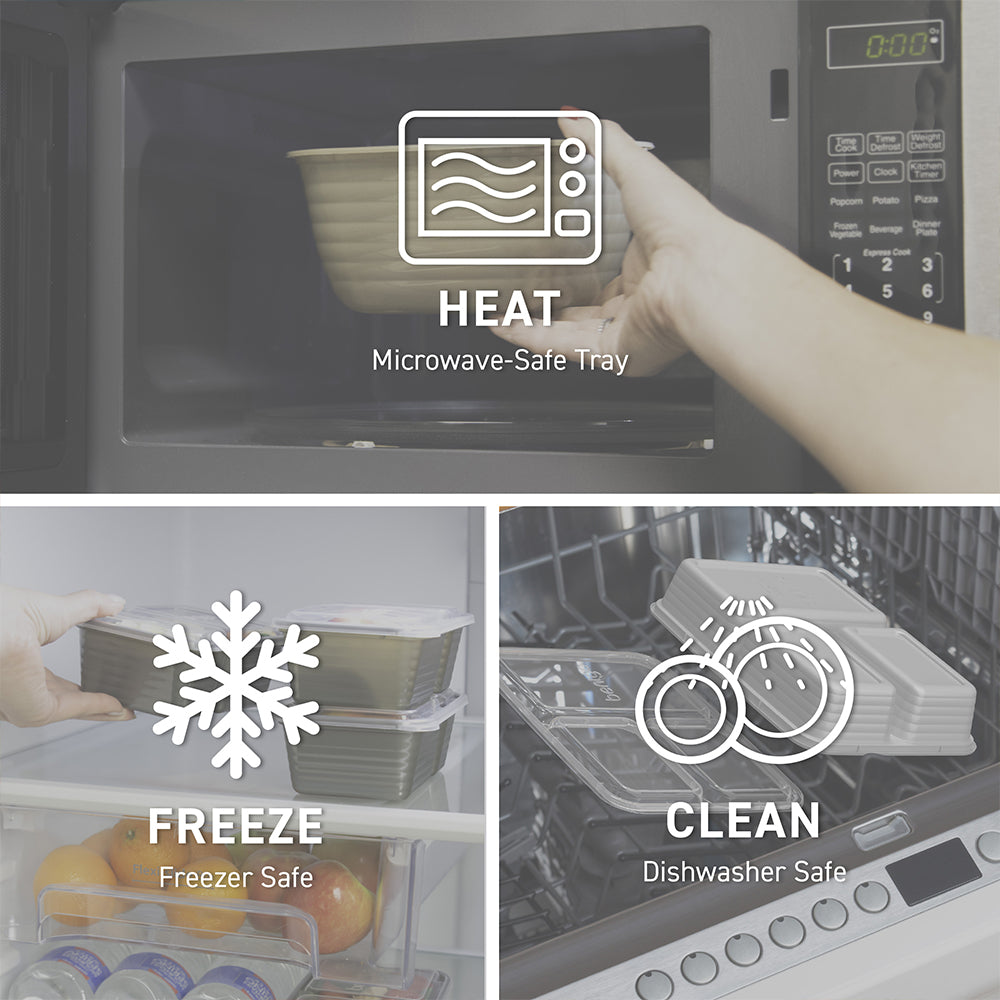 Bentgo® Prep 60-Piece Variety Meal Prep Kit  - Gleam Metallics | Microwave-Safe Tray, Freezer Safe, And Dishwasher Safe