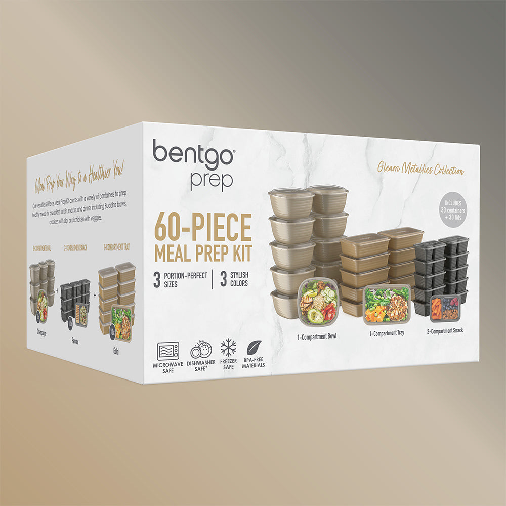 Bentgo Gleam Metallics Collection Portion Container Meal Prep Kit