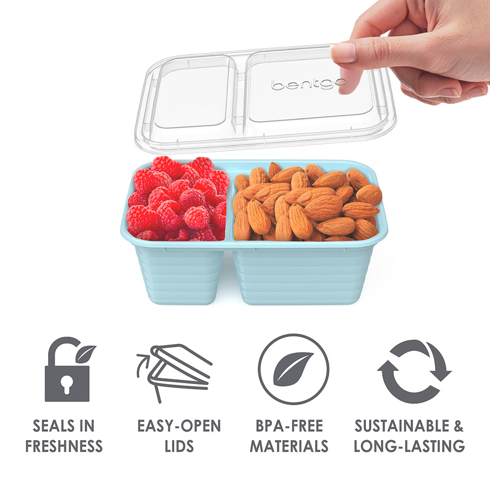 Bentgo Meal Prep 2-compartment Snack Container Set, Reusable