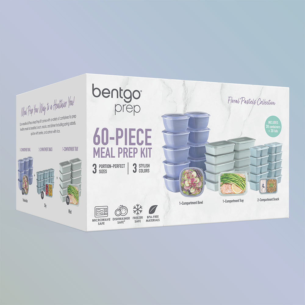 Bentgo® Prep 60-Piece Variety Meal Prep Kit  - Floral Pastels | Packaging