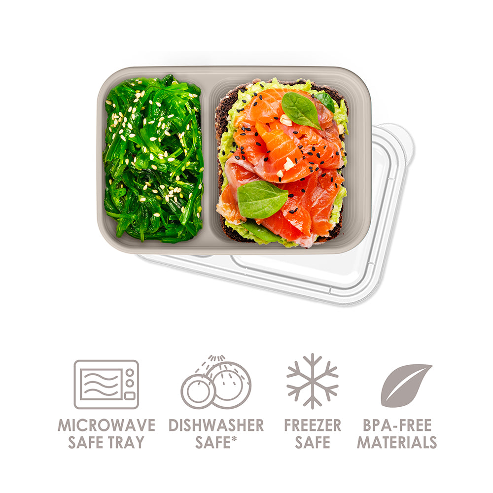 Bentgo® Prep 2-Compartment Snack Containers - Clay | Containers are microwave safe, dishwasher safe, and freezer safe
