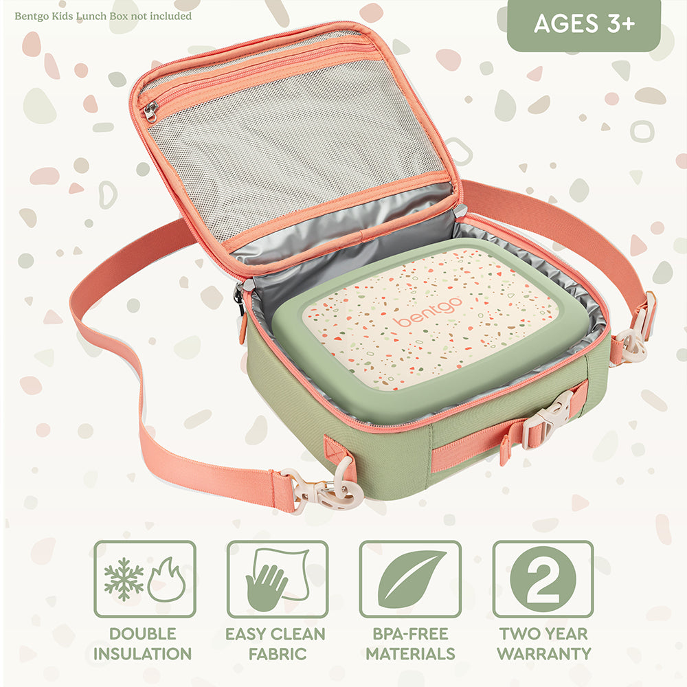 Bentgo® Kids Whimsy & Wonder Prints Lunch Bag - Geo Speckle | Packed With Features Including An Easy-Clean Fabric And Made With BPA-Free Materials