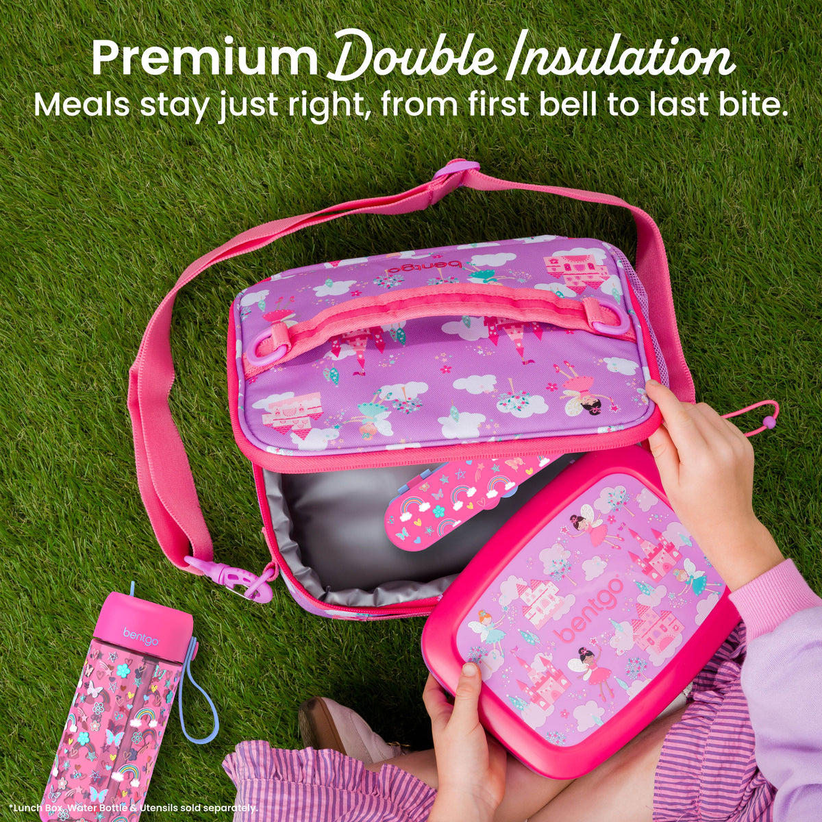 Bentgo® Kids Prints Lunch Bag - Fairies | Premium Double Insulation - Meals Stay Just Right, From First Bell To Last Bite