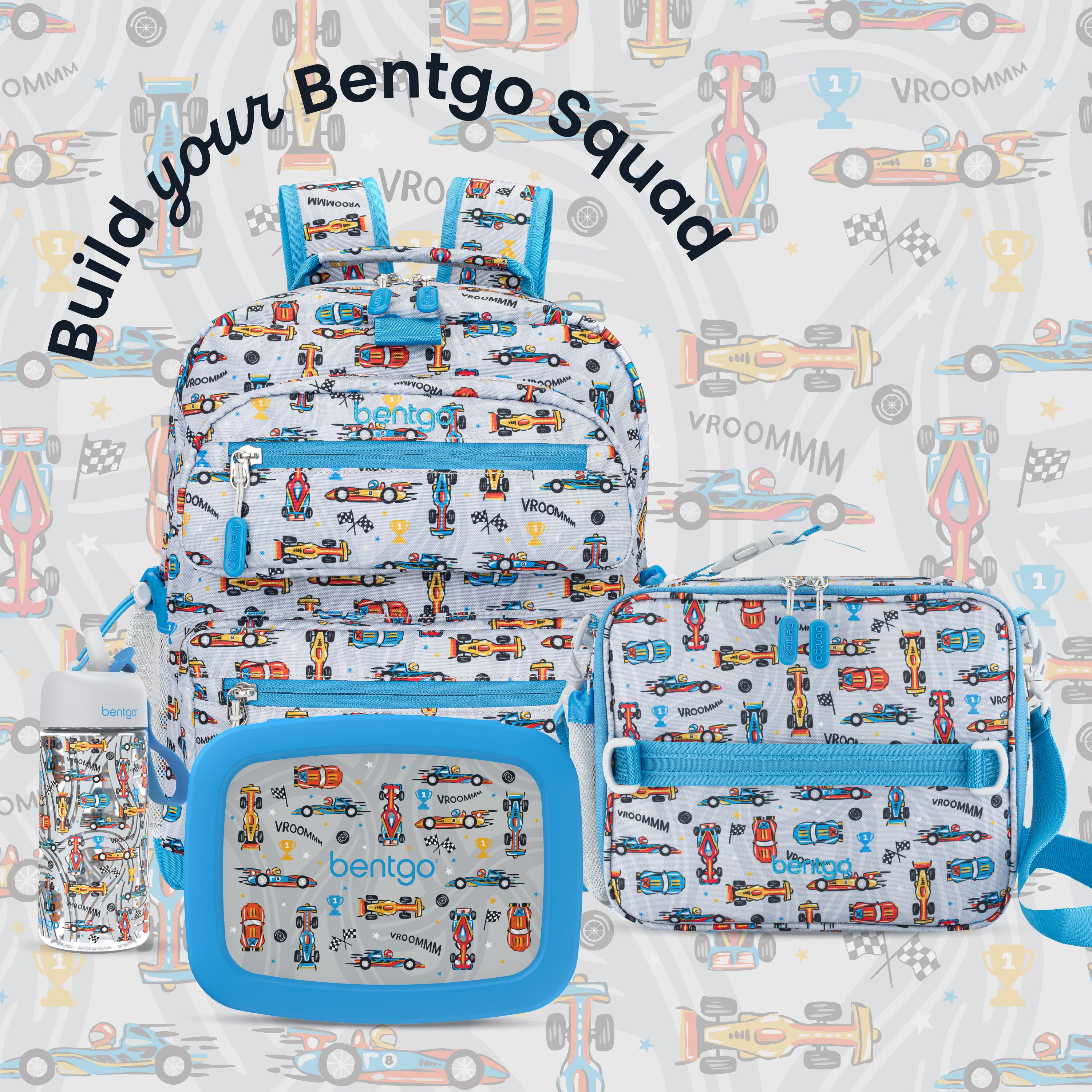 Bentgo Kids Prints Lunch Bag - Race Cars | Build Your Bentgo Squad