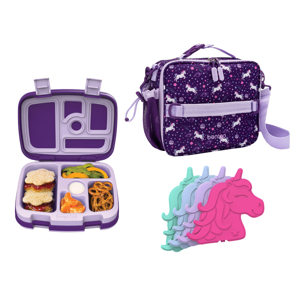 Bentgo Kids Prints Lunch Box Bag & Ice Packs Unicorn