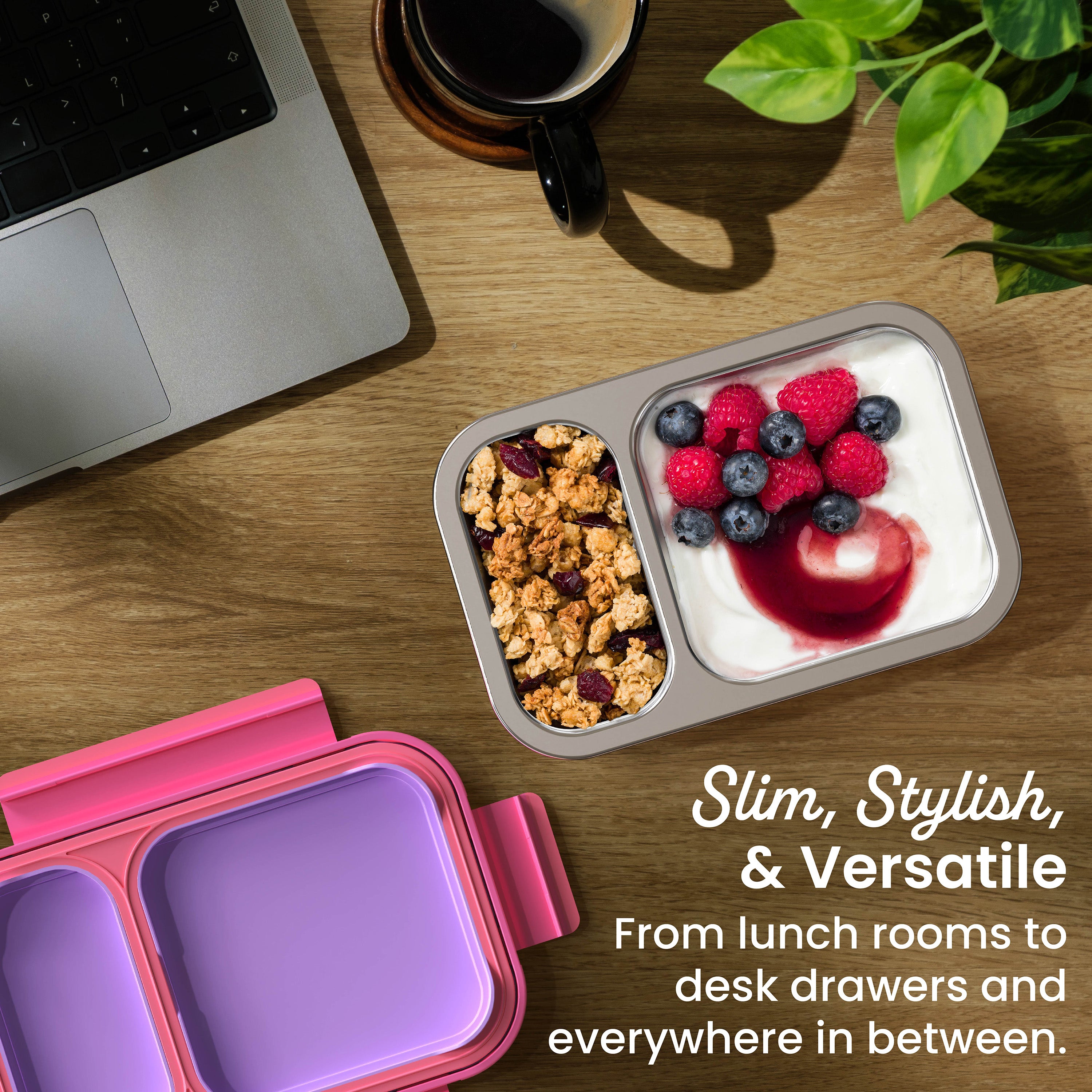 Bentgo Stainless Steel Snack Box - Lilac Pink | Slim, Stylish, & Versatile  - From Lunch Rooms To Desk Drawers And Everywhere In Between