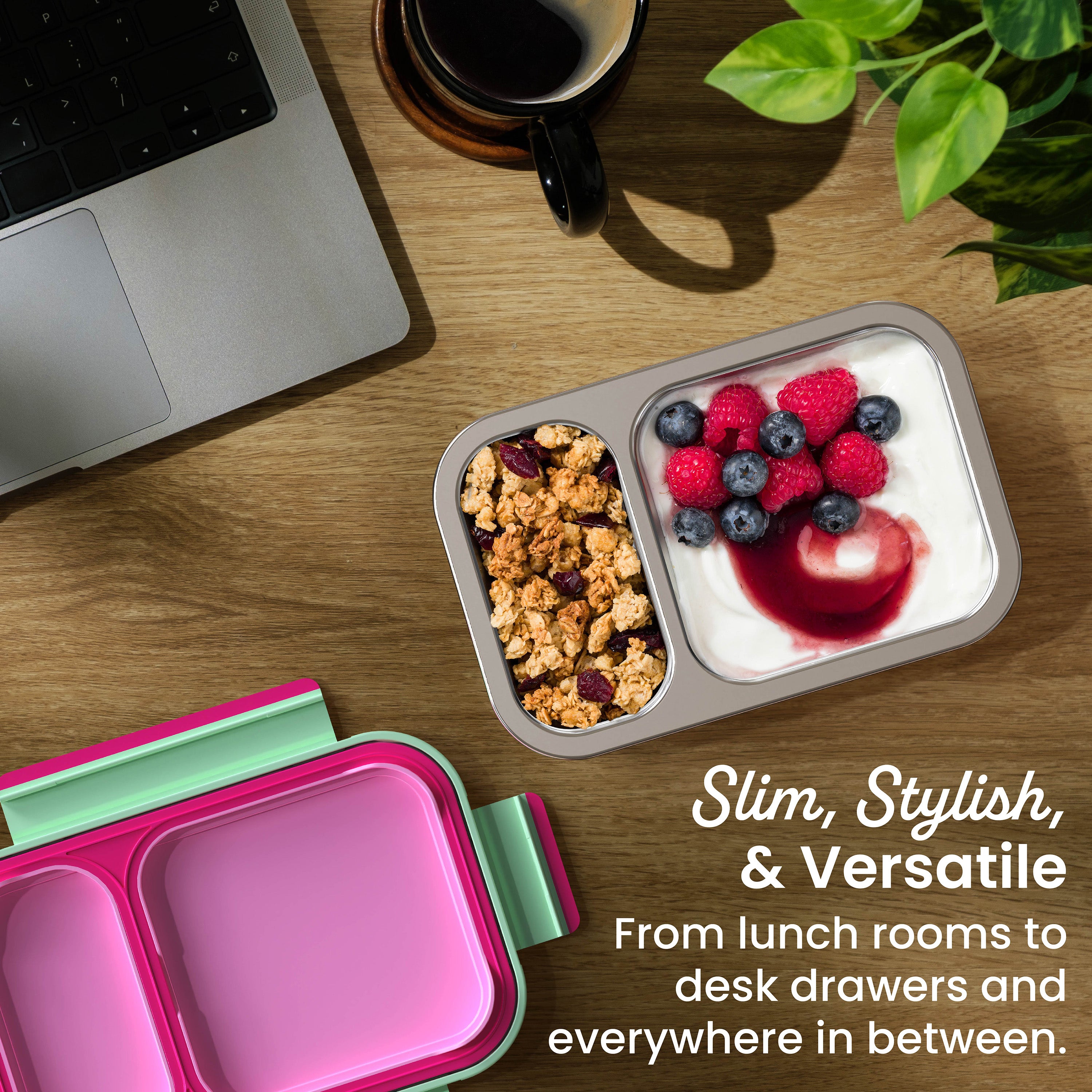 Bentgo Stainless Steel Snack Box - Strawberry | Slim, Stylish, & Versatile  - From Lunch Rooms To Desk Drawers And Everywhere In Between