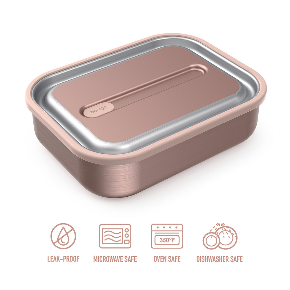 Bentgo® MicroSteel® Heat & Eat Container - Microwave-Safe, Sustainable &  Reusable Stainless Steel Food Storage Container with Airtight Lid for