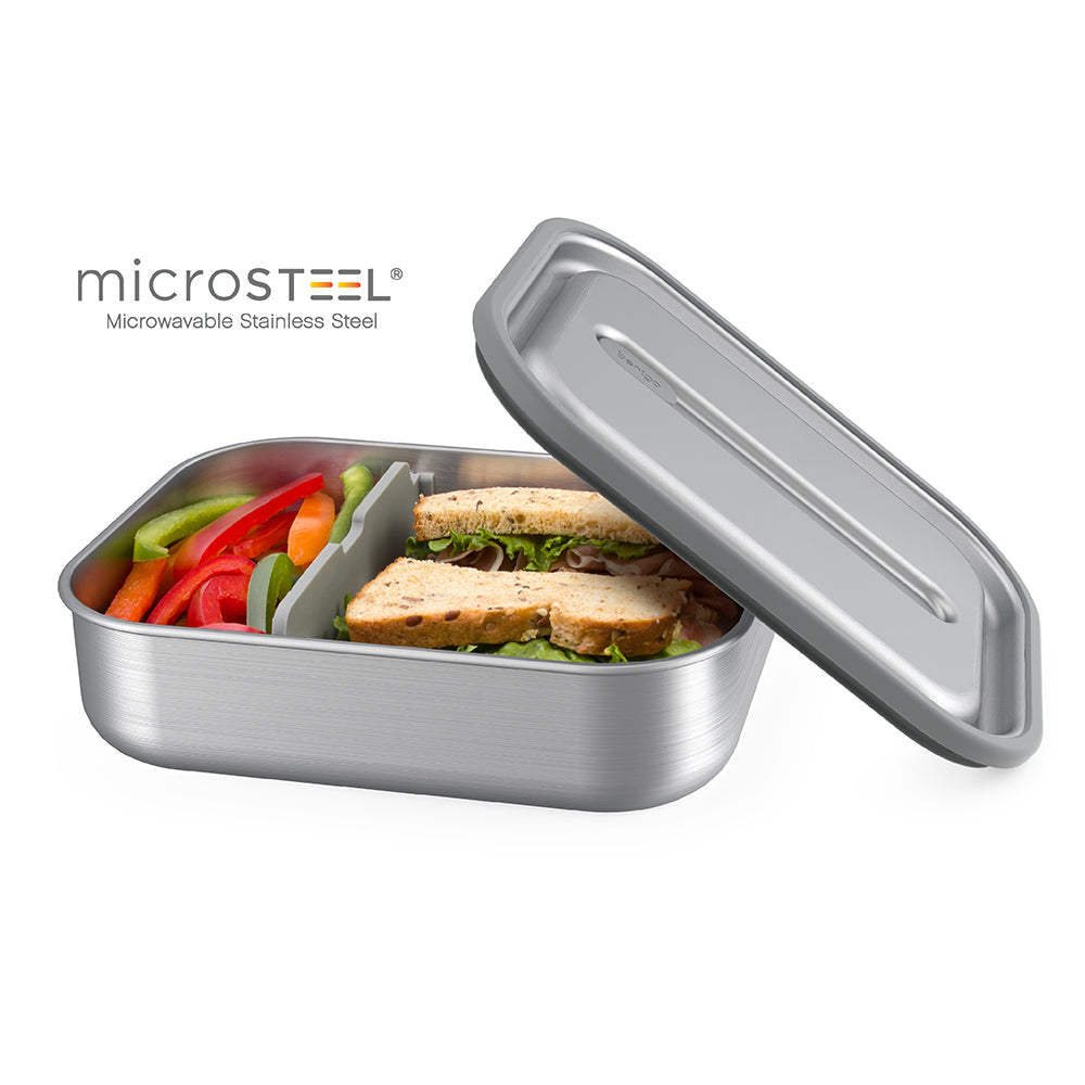 Bentgo® MicroSteel® Heat & Eat Container - Microwave-Safe, Sustainable &  Reusable Stainless Steel Food Storage Container with Airtight Lid for