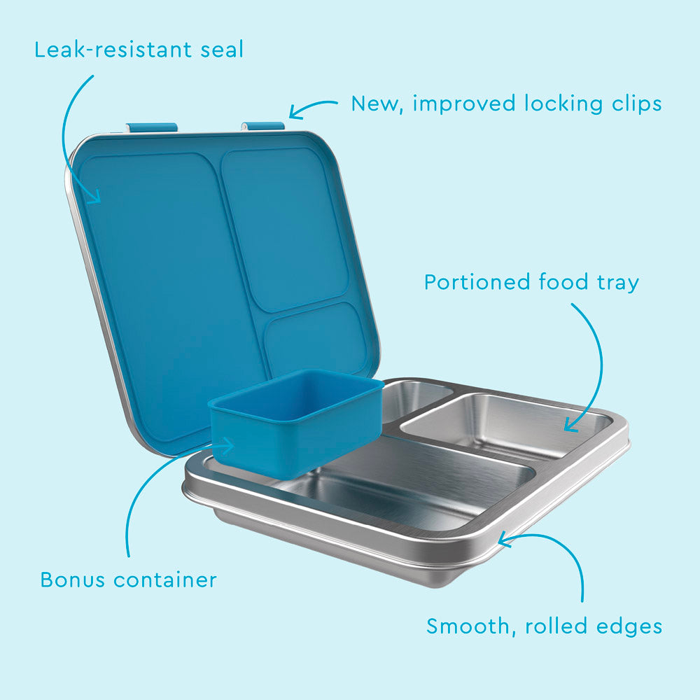 Bentgo Kids Stainless Steel Leak-Resistant Lunch Box - Bento-Style, 3  Compartments, and Bonus Silicone Container for Meals On-the-Go -  Eco-Friendly, Dishwasher Safe, BPA-Free (Green) 