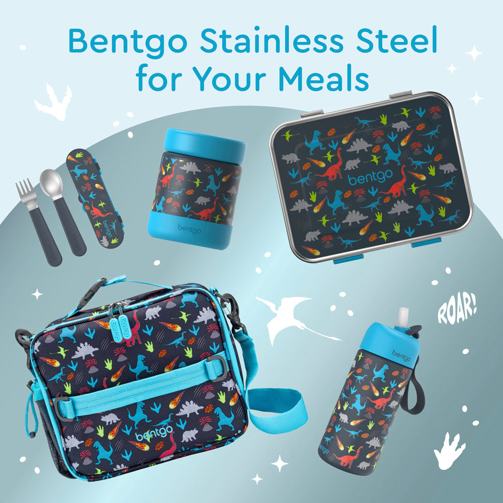 Bentgo® Kids Stainless Steel Prints Lunch Box  - Dinosaur | Bentgo Stainless Steel For Your Meals