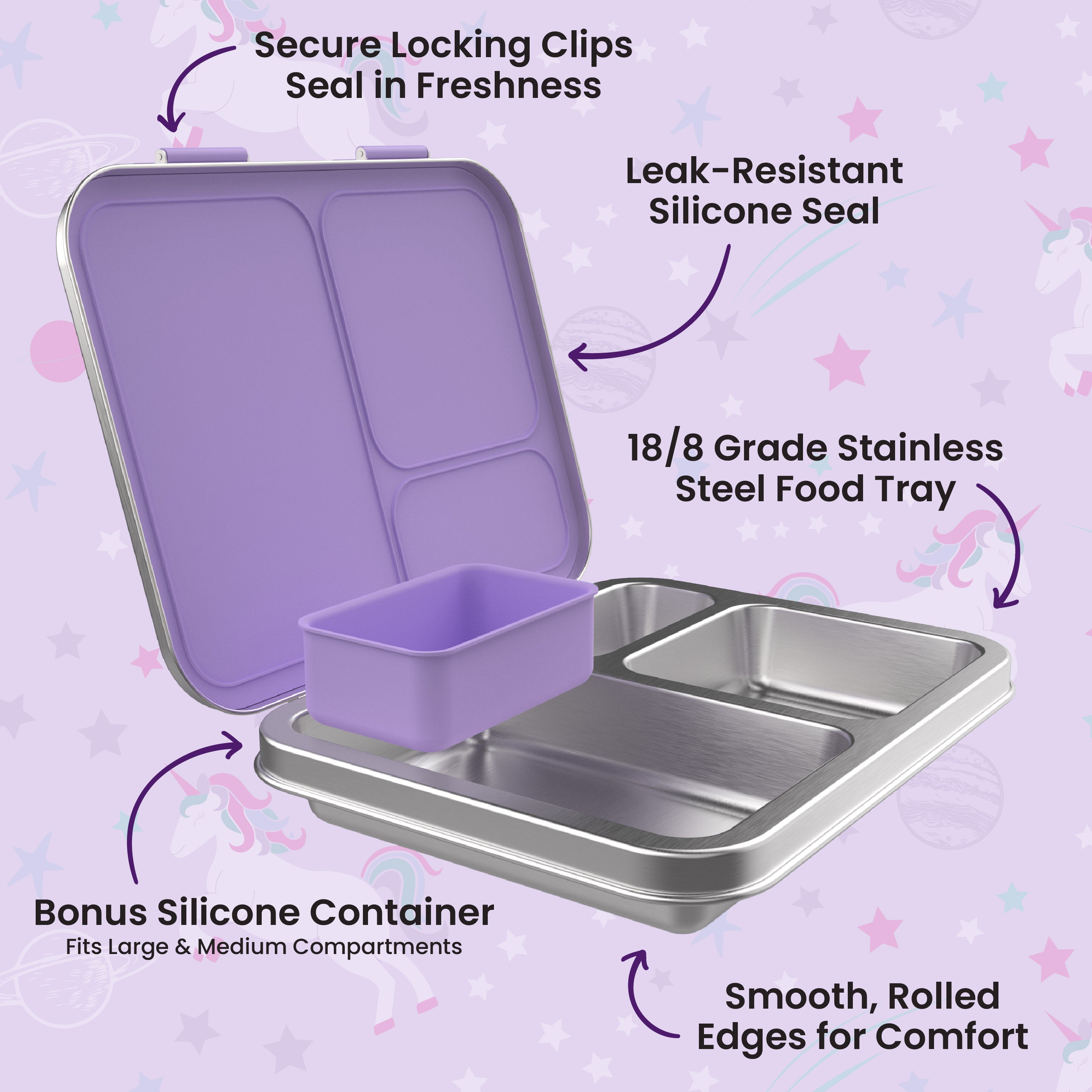 Bentgo® Kids Stainless Steel Prints Lunch Box | Lunch Box For Kids