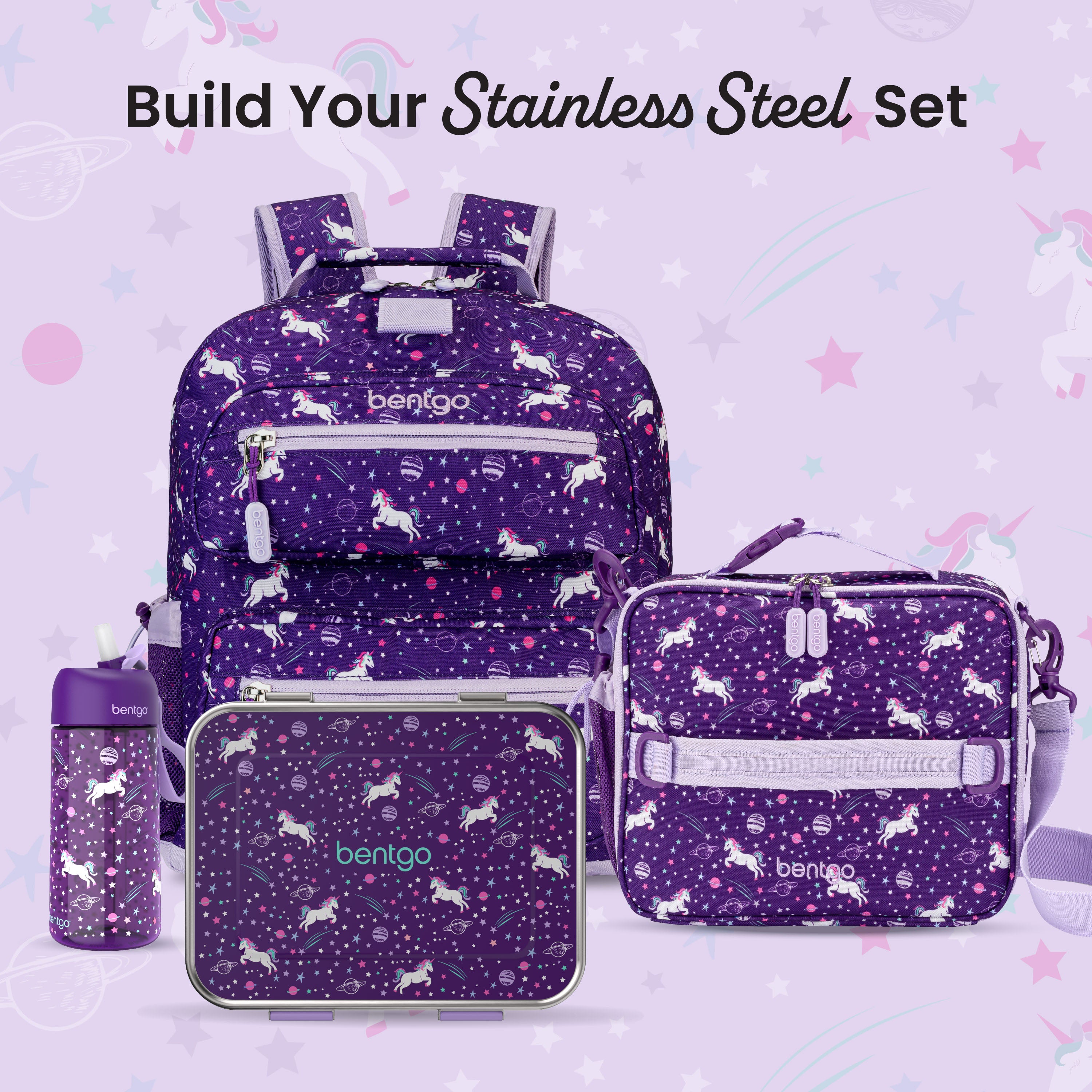 Bentgo® Kids Stainless Steel Prints Lunch Box  - Unicorn | Build Your Stainless Steel Set