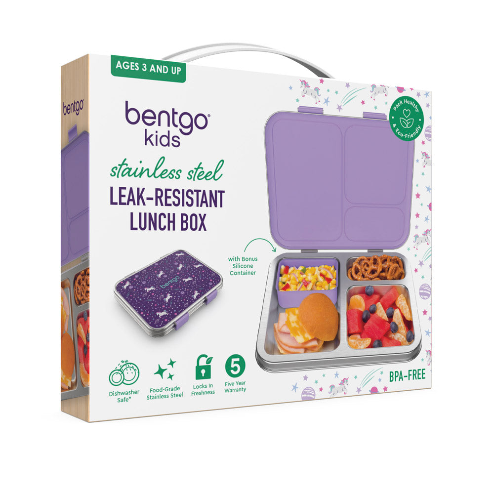 Bentgo bentgo kids prints (unicorn) - leak-proof, 5-compartment