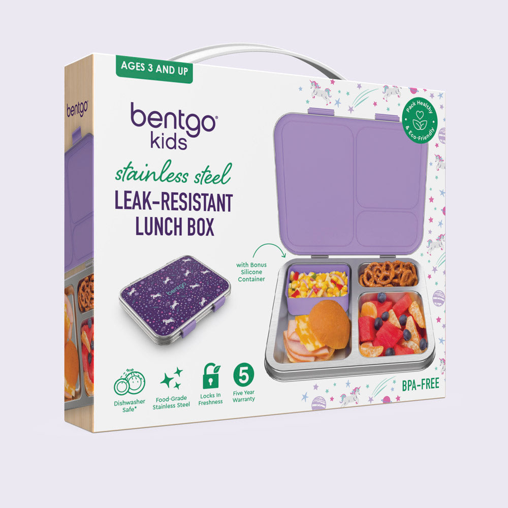 Bentgo® Kids Stainless Steel Prints Lunch Box  - Unicorn | Packaging