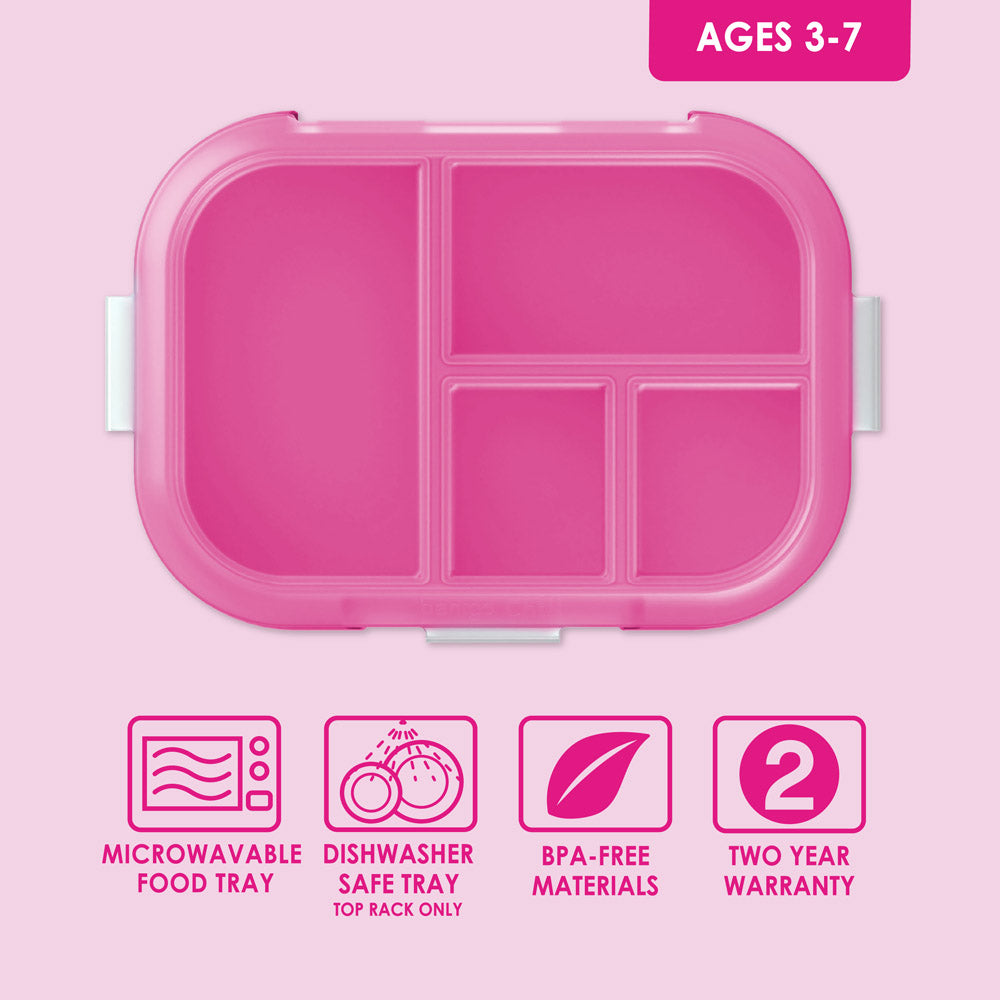 Bentgo® Chill Kids Tray with Transparent Cover - Fuchsia/Teal